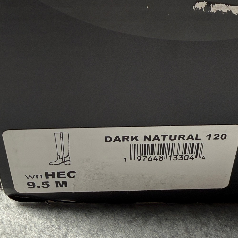 Nine West Tall Leather Boots Dark Natural Women's 9.5M Heeled Riding Style NIB - Picture 3 of 6